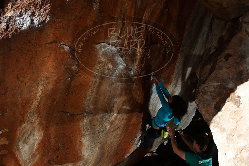 Bouldering in Hueco Tanks on 12/09/2018 with Blue Lizard Climbing and Yoga

Filename: SRM_20181209_1400580.jpg
Aperture: f/5.6
Shutter Speed: 1/250
Body: Canon EOS-1D Mark II
Lens: Canon EF 16-35mm f/2.8 L