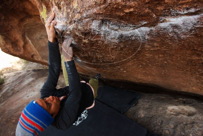 Bouldering in Hueco Tanks on 12/14/2018 with Blue Lizard Climbing and Yoga

Filename: SRM_20181214_1553411.jpg
Aperture: f/4.5
Shutter Speed: 1/250
Body: Canon EOS-1D Mark II
Lens: Canon EF 16-35mm f/2.8 L