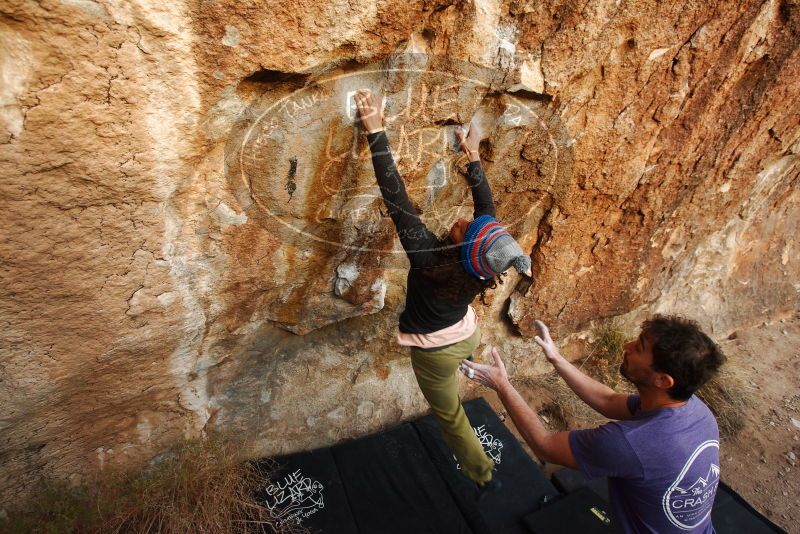 Bouldering in Hueco Tanks on 12/14/2018 with Blue Lizard Climbing and Yoga

Filename: SRM_20181214_1744491.jpg
Aperture: f/4.5
Shutter Speed: 1/160
Body: Canon EOS-1D Mark II
Lens: Canon EF 16-35mm f/2.8 L
