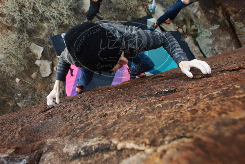 Bouldering in Hueco Tanks on 12/21/2018 with Blue Lizard Climbing and Yoga

Filename: SRM_20181221_1145040.jpg
Aperture: f/5.0
Shutter Speed: 1/200
Body: Canon EOS-1D Mark II
Lens: Canon EF 16-35mm f/2.8 L