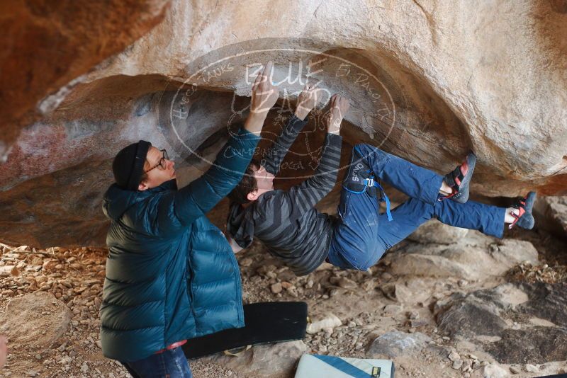 Bouldering in Hueco Tanks on 12/21/2018 with Blue Lizard Climbing and Yoga

Filename: SRM_20181221_1349150.jpg
Aperture: f/2.5
Shutter Speed: 1/250
Body: Canon EOS-1D Mark II
Lens: Canon EF 50mm f/1.8 II