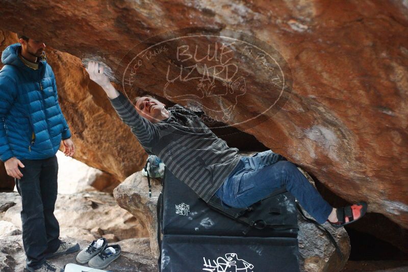Bouldering in Hueco Tanks on 12/21/2018 with Blue Lizard Climbing and Yoga

Filename: SRM_20181221_1701450.jpg
Aperture: f/2.2
Shutter Speed: 1/250
Body: Canon EOS-1D Mark II
Lens: Canon EF 50mm f/1.8 II