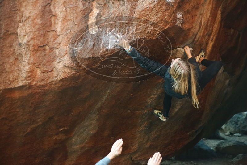Bouldering in Hueco Tanks on 12/22/2018 with Blue Lizard Climbing and Yoga

Filename: SRM_20181222_1742430.jpg
Aperture: f/2.2
Shutter Speed: 1/400
Body: Canon EOS-1D Mark II
Lens: Canon EF 50mm f/1.8 II