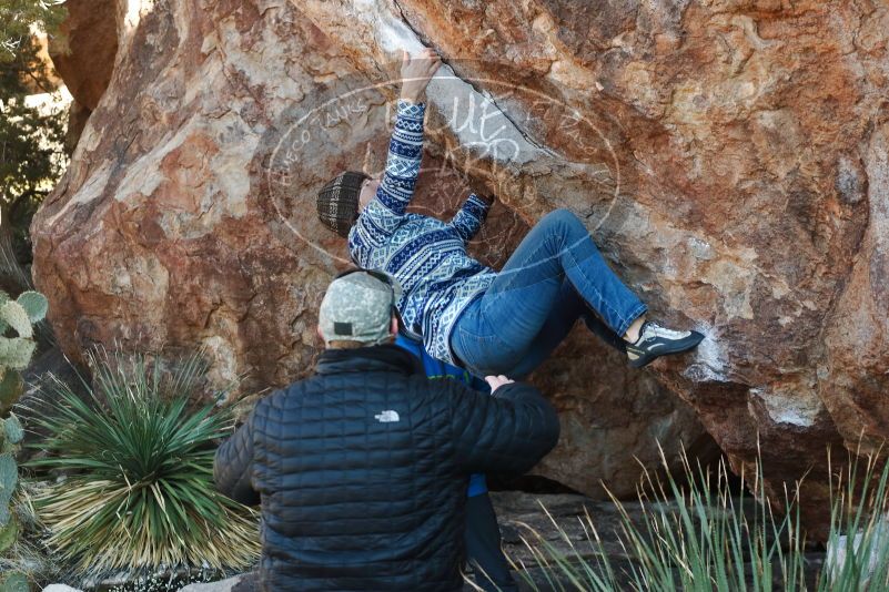 Bouldering in Hueco Tanks on 12/30/2018 with Blue Lizard Climbing and Yoga

Filename: SRM_20181230_1609040.jpg
Aperture: f/4.0
Shutter Speed: 1/250
Body: Canon EOS-1D Mark II
Lens: Canon EF 50mm f/1.8 II