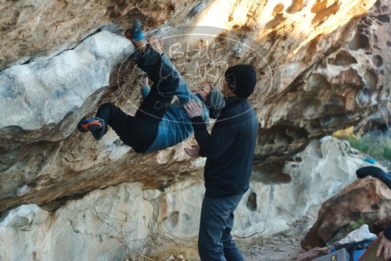 Bouldering in Hueco Tanks on 01/01/2019 with Blue Lizard Climbing and Yoga

Filename: SRM_20190101_1754390.jpg
Aperture: f/3.2
Shutter Speed: 1/320
Body: Canon EOS-1D Mark II
Lens: Canon EF 50mm f/1.8 II