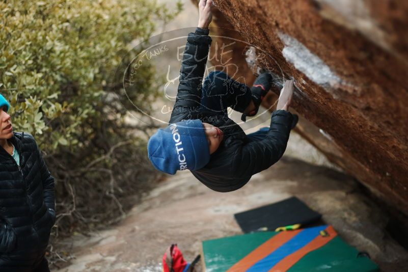 Bouldering in Hueco Tanks on 01/02/2019 with Blue Lizard Climbing and Yoga

Filename: SRM_20190102_1716410.jpg
Aperture: f/2.2
Shutter Speed: 1/320
Body: Canon EOS-1D Mark II
Lens: Canon EF 50mm f/1.8 II