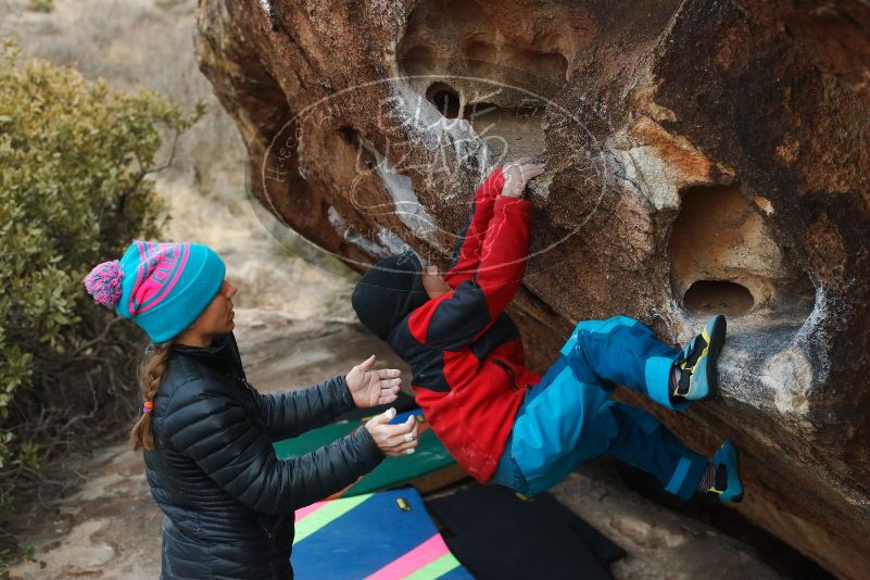 Bouldering in Hueco Tanks on 01/02/2019 with Blue Lizard Climbing and Yoga

Filename: SRM_20190102_1724300.jpg
Aperture: f/4.0
Shutter Speed: 1/250
Body: Canon EOS-1D Mark II
Lens: Canon EF 50mm f/1.8 II