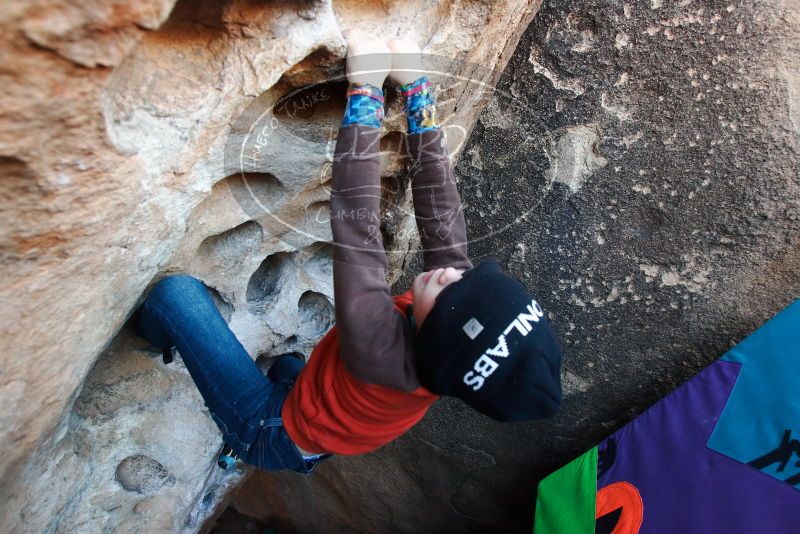 Bouldering in Hueco Tanks on 01/01/2019 with Blue Lizard Climbing and Yoga

Filename: SRM_20190101_1028170.jpg
Aperture: f/4.5
Shutter Speed: 1/160
Body: Canon EOS-1D Mark II
Lens: Canon EF 16-35mm f/2.8 L