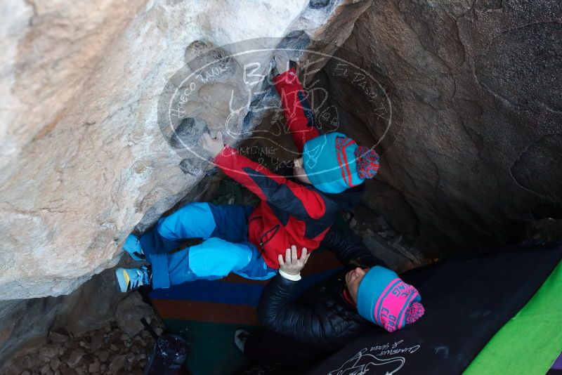 Bouldering in Hueco Tanks on 01/01/2019 with Blue Lizard Climbing and Yoga

Filename: SRM_20190101_1040520.jpg
Aperture: f/3.5
Shutter Speed: 1/200
Body: Canon EOS-1D Mark II
Lens: Canon EF 16-35mm f/2.8 L