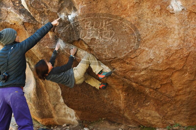 Bouldering in Hueco Tanks on 01/05/2019 with Blue Lizard Climbing and Yoga

Filename: SRM_20190105_1151560.jpg
Aperture: f/3.2
Shutter Speed: 1/250
Body: Canon EOS-1D Mark II
Lens: Canon EF 50mm f/1.8 II