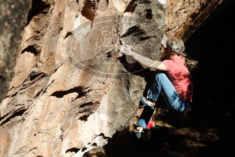 Bouldering in Hueco Tanks on 01/18/2019 with Blue Lizard Climbing and Yoga

Filename: SRM_20190118_1301340.jpg
Aperture: f/4.0
Shutter Speed: 1/1000
Body: Canon EOS-1D Mark II
Lens: Canon EF 50mm f/1.8 II