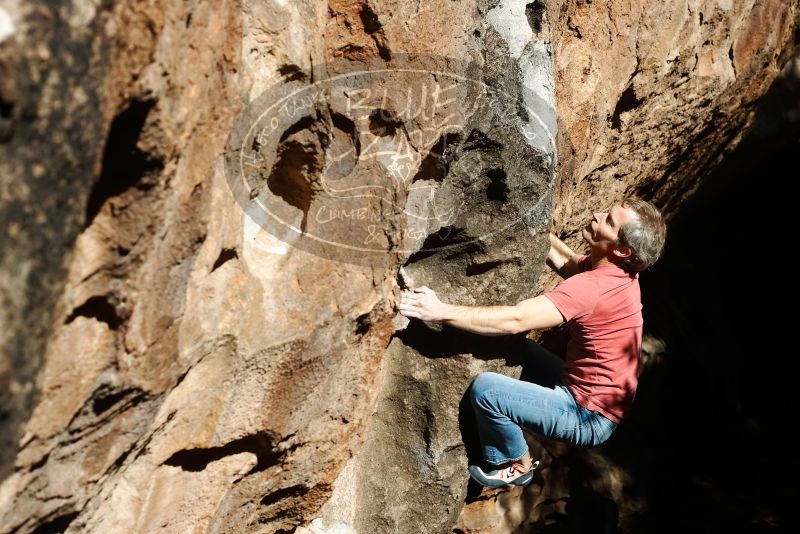 Bouldering in Hueco Tanks on 01/18/2019 with Blue Lizard Climbing and Yoga

Filename: SRM_20190118_1301360.jpg
Aperture: f/4.5
Shutter Speed: 1/1000
Body: Canon EOS-1D Mark II
Lens: Canon EF 50mm f/1.8 II