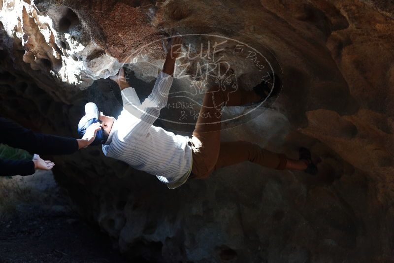 Bouldering in Hueco Tanks on 01/18/2019 with Blue Lizard Climbing and Yoga

Filename: SRM_20190118_1307570.jpg
Aperture: f/2.8
Shutter Speed: 1/400
Body: Canon EOS-1D Mark II
Lens: Canon EF 50mm f/1.8 II