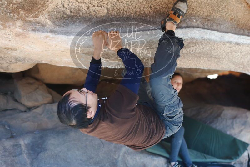 Bouldering in Hueco Tanks on 01/19/2019 with Blue Lizard Climbing and Yoga

Filename: SRM_20190119_1127030.jpg
Aperture: f/3.2
Shutter Speed: 1/400
Body: Canon EOS-1D Mark II
Lens: Canon EF 50mm f/1.8 II