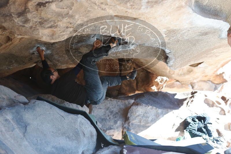 Bouldering in Hueco Tanks on 01/19/2019 with Blue Lizard Climbing and Yoga

Filename: SRM_20190119_1131000.jpg
Aperture: f/2.8
Shutter Speed: 1/320
Body: Canon EOS-1D Mark II
Lens: Canon EF 50mm f/1.8 II