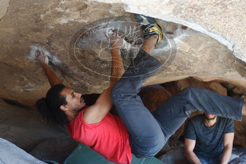 Bouldering in Hueco Tanks on 01/19/2019 with Blue Lizard Climbing and Yoga

Filename: SRM_20190119_1302080.jpg
Aperture: f/3.2
Shutter Speed: 1/250
Body: Canon EOS-1D Mark II
Lens: Canon EF 50mm f/1.8 II