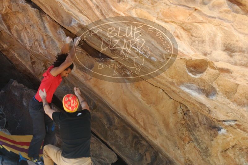 Bouldering in Hueco Tanks on 01/19/2019 with Blue Lizard Climbing and Yoga

Filename: SRM_20190119_1510040.jpg
Aperture: f/3.5
Shutter Speed: 1/400
Body: Canon EOS-1D Mark II
Lens: Canon EF 50mm f/1.8 II