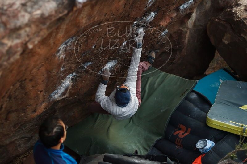 Bouldering in Hueco Tanks on 01/19/2019 with Blue Lizard Climbing and Yoga

Filename: SRM_20190119_1822280.jpg
Aperture: f/2.5
Shutter Speed: 1/250
Body: Canon EOS-1D Mark II
Lens: Canon EF 50mm f/1.8 II