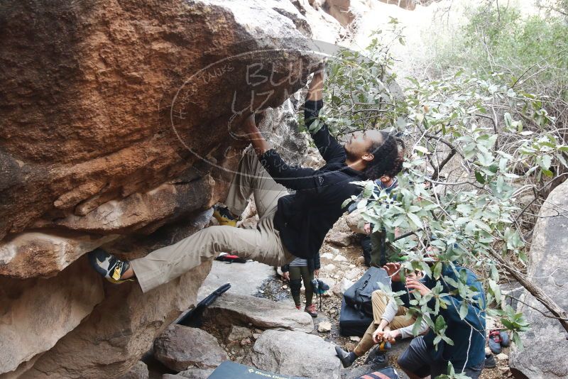 Bouldering in Hueco Tanks on 01/20/2019 with Blue Lizard Climbing and Yoga

Filename: SRM_20190120_1048040.jpg
Aperture: f/4.0
Shutter Speed: 1/160
Body: Canon EOS-1D Mark II
Lens: Canon EF 16-35mm f/2.8 L