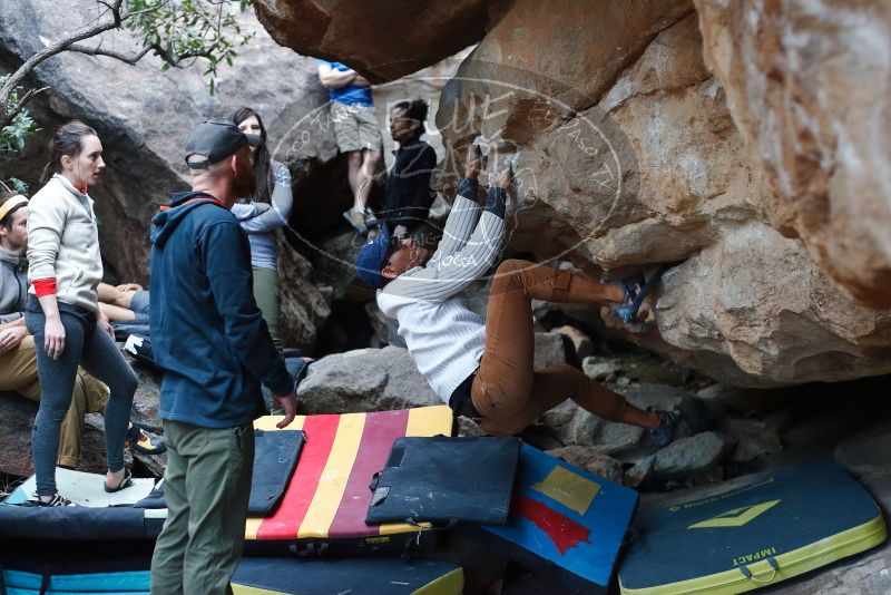 Bouldering in Hueco Tanks on 01/20/2019 with Blue Lizard Climbing and Yoga

Filename: SRM_20190120_1059440.jpg
Aperture: f/3.2
Shutter Speed: 1/320
Body: Canon EOS-1D Mark II
Lens: Canon EF 50mm f/1.8 II