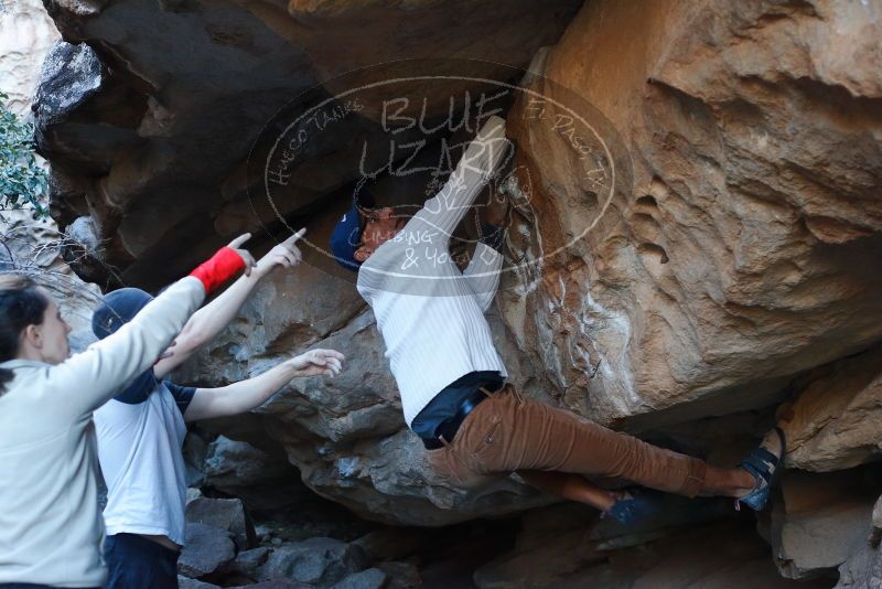 Bouldering in Hueco Tanks on 01/20/2019 with Blue Lizard Climbing and Yoga

Filename: SRM_20190120_1123160.jpg
Aperture: f/3.5
Shutter Speed: 1/200
Body: Canon EOS-1D Mark II
Lens: Canon EF 50mm f/1.8 II