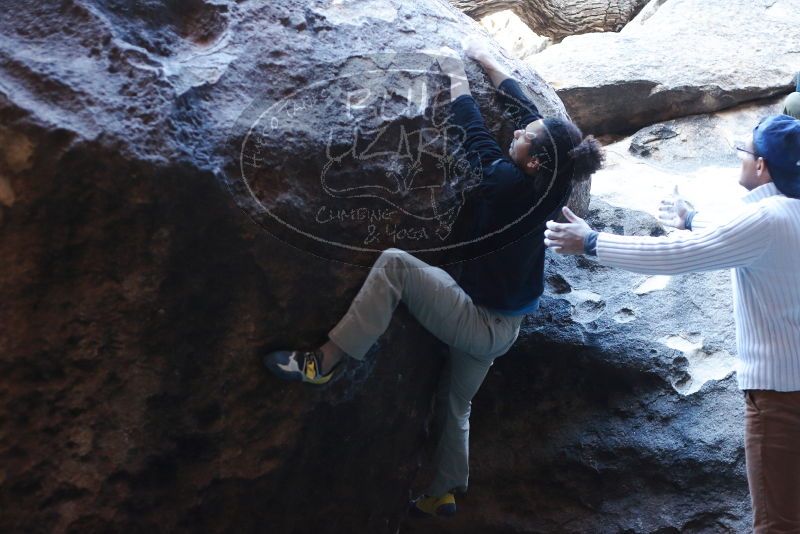 Bouldering in Hueco Tanks on 01/20/2019 with Blue Lizard Climbing and Yoga

Filename: SRM_20190120_1315000.jpg
Aperture: f/2.8
Shutter Speed: 1/250
Body: Canon EOS-1D Mark II
Lens: Canon EF 50mm f/1.8 II
