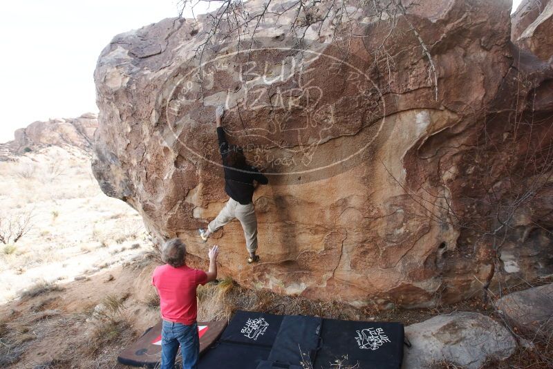 Bouldering in Hueco Tanks on 01/21/2019 with Blue Lizard Climbing and Yoga

Filename: SRM_20190121_1124140.jpg
Aperture: f/6.3
Shutter Speed: 1/250
Body: Canon EOS-1D Mark II
Lens: Canon EF 16-35mm f/2.8 L