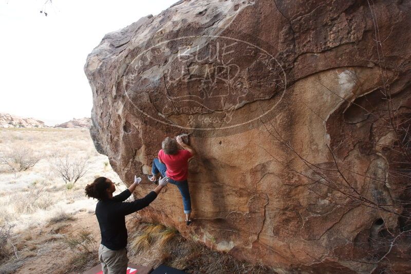 Bouldering in Hueco Tanks on 01/21/2019 with Blue Lizard Climbing and Yoga

Filename: SRM_20190121_1133530.jpg
Aperture: f/6.3
Shutter Speed: 1/250
Body: Canon EOS-1D Mark II
Lens: Canon EF 16-35mm f/2.8 L