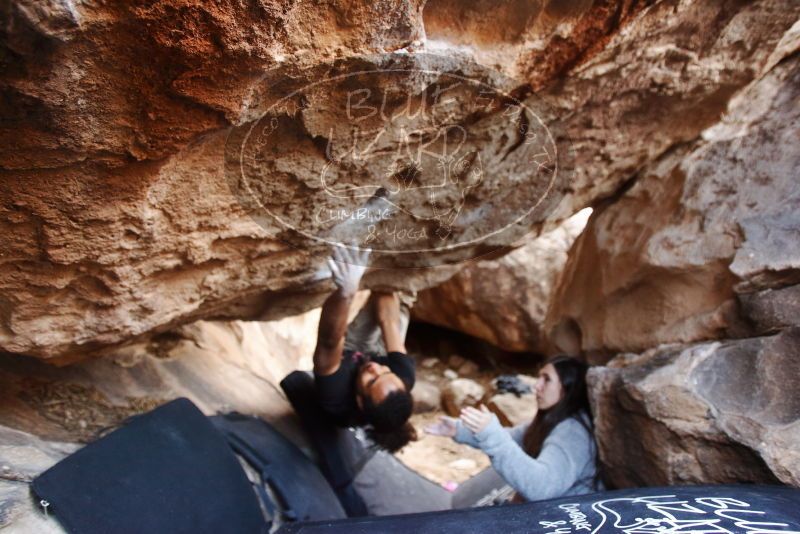 Bouldering in Hueco Tanks on 01/21/2019 with Blue Lizard Climbing and Yoga

Filename: SRM_20190121_1318490.jpg
Aperture: f/2.8
Shutter Speed: 1/200
Body: Canon EOS-1D Mark II
Lens: Canon EF 16-35mm f/2.8 L