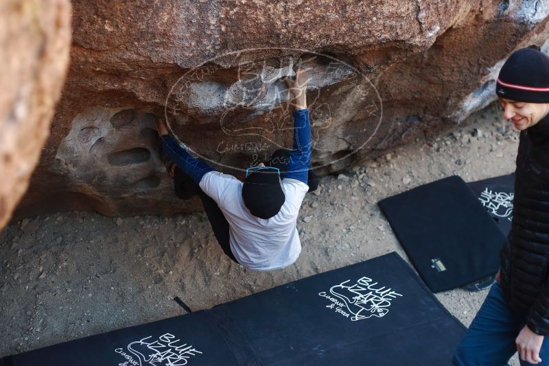 Bouldering in Hueco Tanks on 01/26/2019 with Blue Lizard Climbing and Yoga

Filename: SRM_20190126_1024380.jpg
Aperture: f/2.8
Shutter Speed: 1/250
Body: Canon EOS-1D Mark II
Lens: Canon EF 50mm f/1.8 II