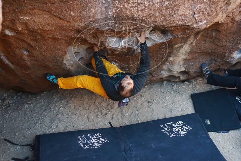 Bouldering in Hueco Tanks on 01/26/2019 with Blue Lizard Climbing and Yoga

Filename: SRM_20190126_1029400.jpg
Aperture: f/2.5
Shutter Speed: 1/250
Body: Canon EOS-1D Mark II
Lens: Canon EF 50mm f/1.8 II