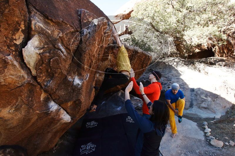 Bouldering in Hueco Tanks on 01/26/2019 with Blue Lizard Climbing and Yoga

Filename: SRM_20190126_1120430.jpg
Aperture: f/6.3
Shutter Speed: 1/250
Body: Canon EOS-1D Mark II
Lens: Canon EF 16-35mm f/2.8 L
