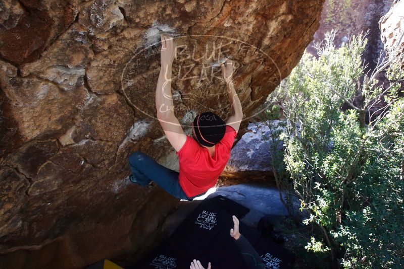 Bouldering in Hueco Tanks on 01/26/2019 with Blue Lizard Climbing and Yoga

Filename: SRM_20190126_1208150.jpg
Aperture: f/5.0
Shutter Speed: 1/250
Body: Canon EOS-1D Mark II
Lens: Canon EF 16-35mm f/2.8 L