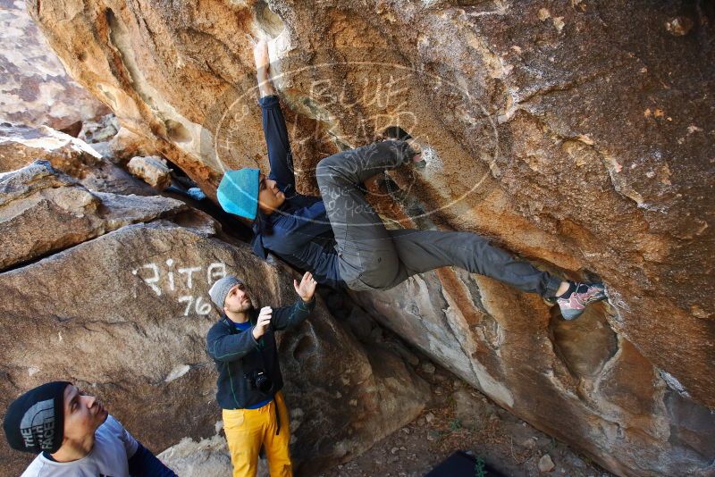 Bouldering in Hueco Tanks on 01/26/2019 with Blue Lizard Climbing and Yoga

Filename: SRM_20190126_1239480.jpg
Aperture: f/5.0
Shutter Speed: 1/200
Body: Canon EOS-1D Mark II
Lens: Canon EF 16-35mm f/2.8 L
