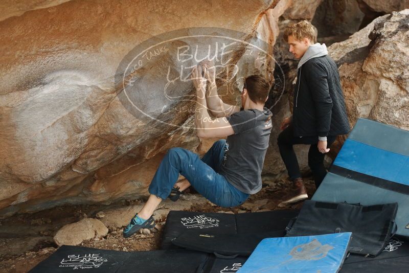 Bouldering in Hueco Tanks on 01/27/2019 with Blue Lizard Climbing and Yoga

Filename: SRM_20190127_1422350.jpg
Aperture: f/4.0
Shutter Speed: 1/640
Body: Canon EOS-1D Mark II
Lens: Canon EF 50mm f/1.8 II