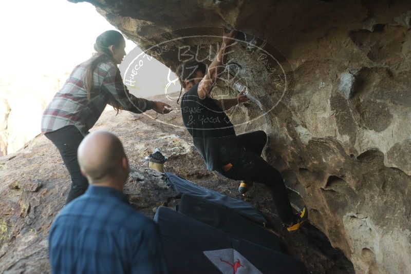Bouldering in Hueco Tanks on 02/02/2019 with Blue Lizard Climbing and Yoga

Filename: SRM_20190202_1759290.jpg
Aperture: f/2.8
Shutter Speed: 1/800
Body: Canon EOS-1D Mark II
Lens: Canon EF 50mm f/1.8 II