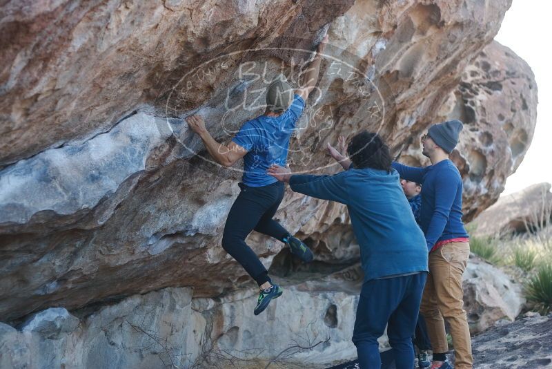 Bouldering in Hueco Tanks on 02/09/2019 with Blue Lizard Climbing and Yoga

Filename: SRM_20190209_1035350.jpg
Aperture: f/2.8
Shutter Speed: 1/640
Body: Canon EOS-1D Mark II
Lens: Canon EF 50mm f/1.8 II