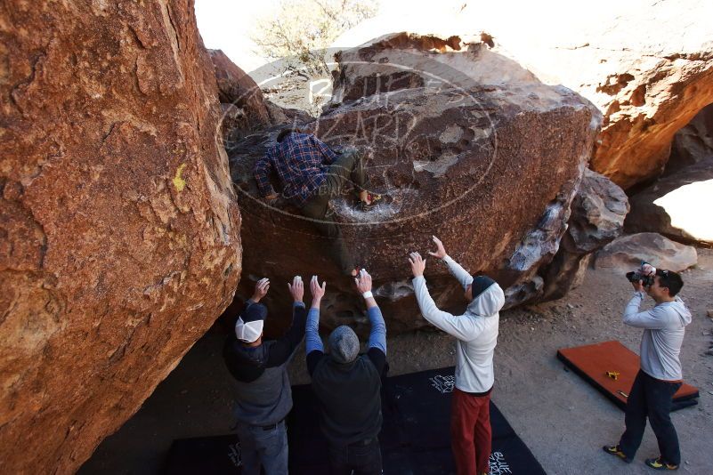 Bouldering in Hueco Tanks on 02/17/2019 with Blue Lizard Climbing and Yoga

Filename: SRM_20190217_1119560.jpg
Aperture: f/4.5
Shutter Speed: 1/800
Body: Canon EOS-1D Mark II
Lens: Canon EF 16-35mm f/2.8 L