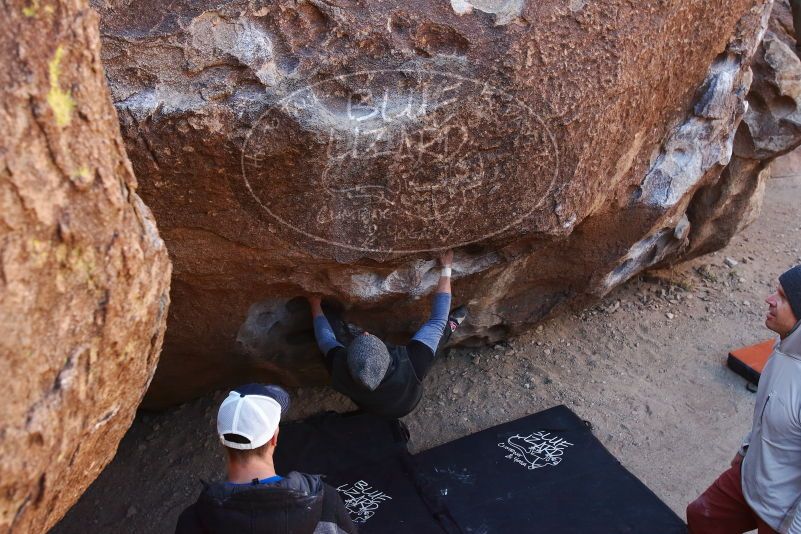Bouldering in Hueco Tanks on 02/17/2019 with Blue Lizard Climbing and Yoga

Filename: SRM_20190217_1120210.jpg
Aperture: f/4.5
Shutter Speed: 1/500
Body: Canon EOS-1D Mark II
Lens: Canon EF 16-35mm f/2.8 L