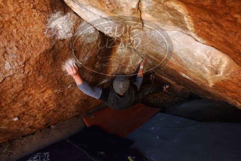 Bouldering in Hueco Tanks on 02/17/2019 with Blue Lizard Climbing and Yoga

Filename: SRM_20190217_1204480.jpg
Aperture: f/4.5
Shutter Speed: 1/250
Body: Canon EOS-1D Mark II
Lens: Canon EF 16-35mm f/2.8 L