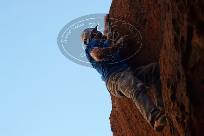 Bouldering in Hueco Tanks on 02/17/2019 with Blue Lizard Climbing and Yoga

Filename: SRM_20190217_1349590.jpg
Aperture: f/8.0
Shutter Speed: 1/400
Body: Canon EOS-1D Mark II
Lens: Canon EF 50mm f/1.8 II