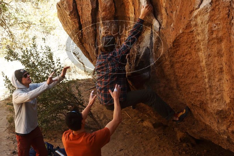 Bouldering in Hueco Tanks on 02/17/2019 with Blue Lizard Climbing and Yoga

Filename: SRM_20190217_1410500.jpg
Aperture: f/5.6
Shutter Speed: 1/250
Body: Canon EOS-1D Mark II
Lens: Canon EF 50mm f/1.8 II