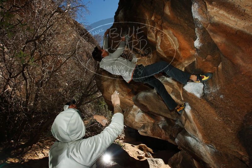 Bouldering in Hueco Tanks on 02/17/2019 with Blue Lizard Climbing and Yoga

Filename: SRM_20190217_1510110.jpg
Aperture: f/8.0
Shutter Speed: 1/250
Body: Canon EOS-1D Mark II
Lens: Canon EF 16-35mm f/2.8 L