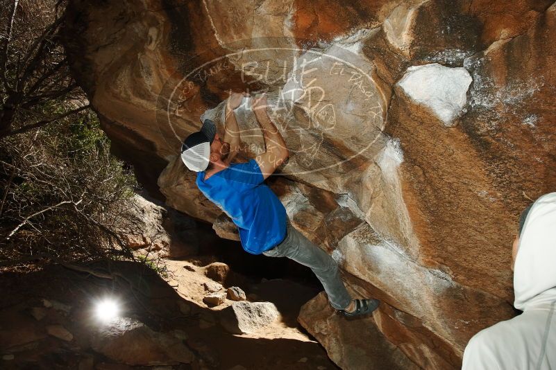 Bouldering in Hueco Tanks on 02/17/2019 with Blue Lizard Climbing and Yoga

Filename: SRM_20190217_1522170.jpg
Aperture: f/8.0
Shutter Speed: 1/250
Body: Canon EOS-1D Mark II
Lens: Canon EF 16-35mm f/2.8 L