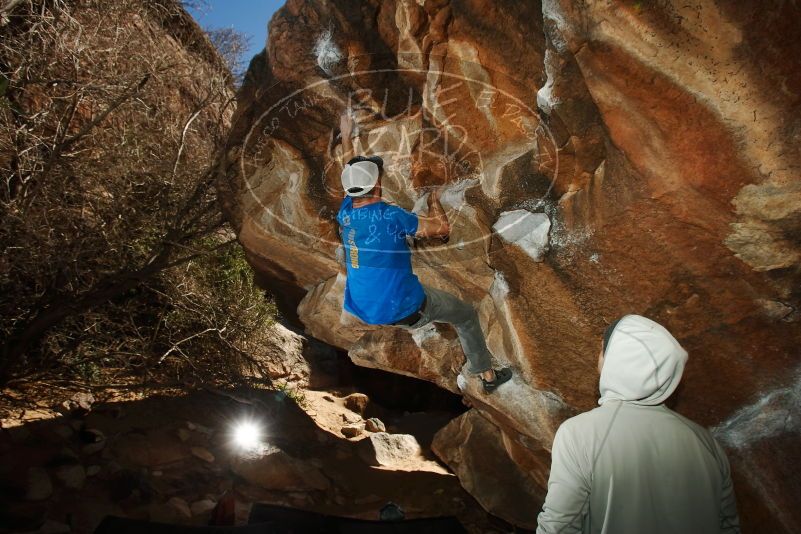 Bouldering in Hueco Tanks on 02/17/2019 with Blue Lizard Climbing and Yoga

Filename: SRM_20190217_1522290.jpg
Aperture: f/8.0
Shutter Speed: 1/250
Body: Canon EOS-1D Mark II
Lens: Canon EF 16-35mm f/2.8 L