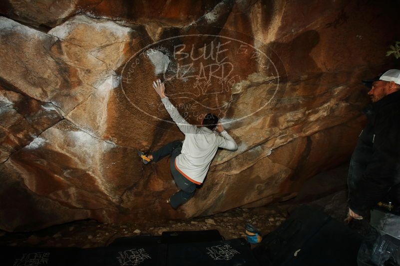 Bouldering in Hueco Tanks on 02/17/2019 with Blue Lizard Climbing and Yoga

Filename: SRM_20190217_1534450.jpg
Aperture: f/8.0
Shutter Speed: 1/250
Body: Canon EOS-1D Mark II
Lens: Canon EF 16-35mm f/2.8 L
