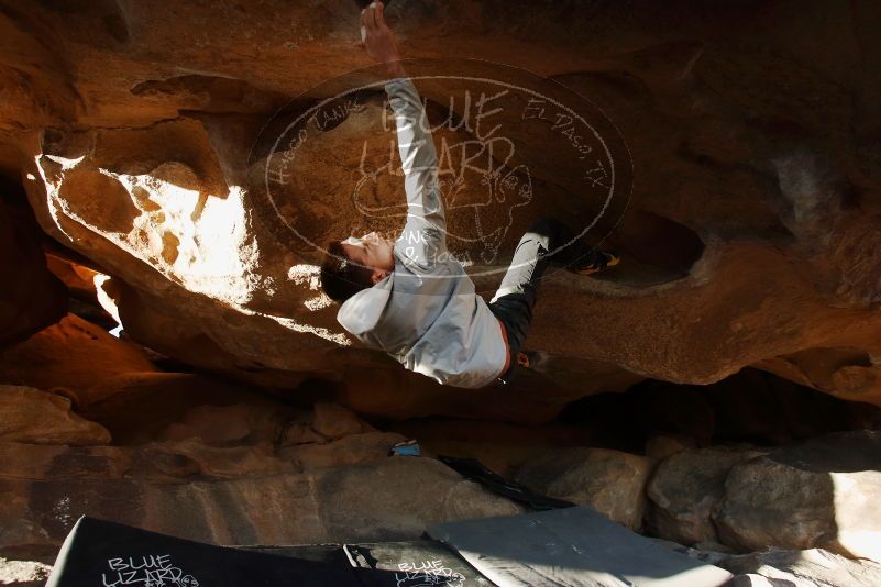 Bouldering in Hueco Tanks on 02/17/2019 with Blue Lizard Climbing and Yoga

Filename: SRM_20190217_1744420.jpg
Aperture: f/5.0
Shutter Speed: 1/250
Body: Canon EOS-1D Mark II
Lens: Canon EF 16-35mm f/2.8 L