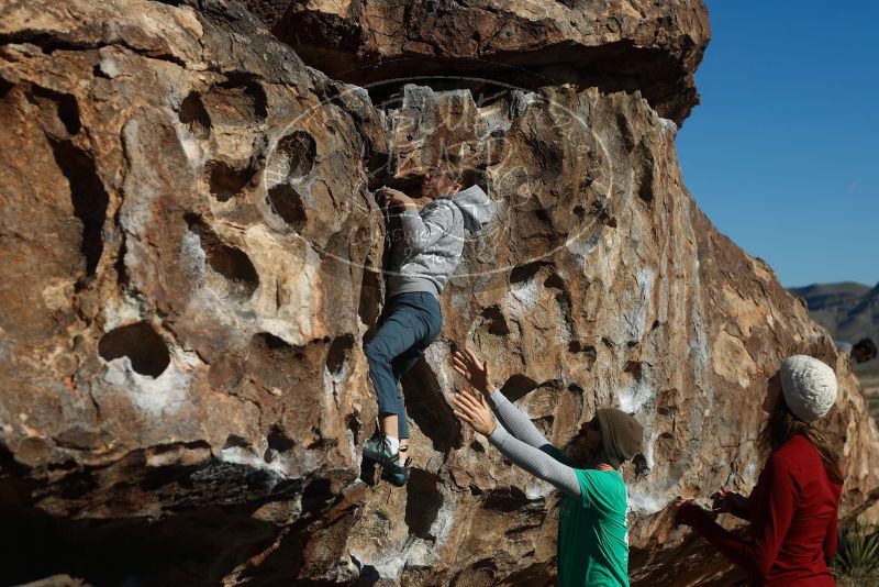 Bouldering in Hueco Tanks on 02/22/2019 with Blue Lizard Climbing and Yoga

Filename: SRM_20190222_1006550.jpg
Aperture: f/4.0
Shutter Speed: 1/1250
Body: Canon EOS-1D Mark II
Lens: Canon EF 50mm f/1.8 II