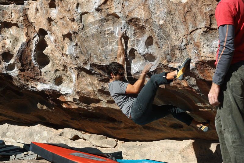 Bouldering in Hueco Tanks on 02/22/2019 with Blue Lizard Climbing and Yoga

Filename: SRM_20190222_1026580.jpg
Aperture: f/4.0
Shutter Speed: 1/800
Body: Canon EOS-1D Mark II
Lens: Canon EF 50mm f/1.8 II