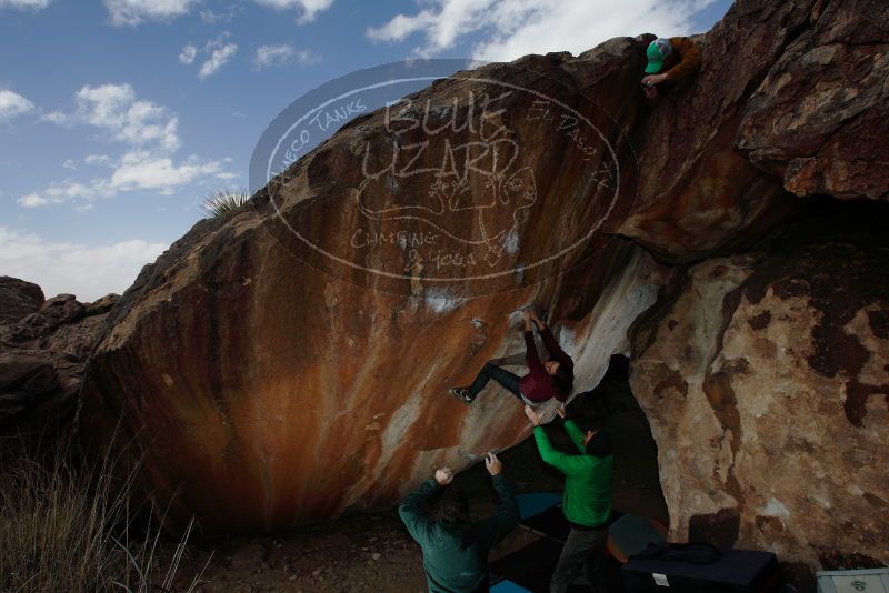Bouldering in Hueco Tanks on 02/22/2019 with Blue Lizard Climbing and Yoga

Filename: SRM_20190222_1421280.jpg
Aperture: f/7.1
Shutter Speed: 1/320
Body: Canon EOS-1D Mark II
Lens: Canon EF 16-35mm f/2.8 L
